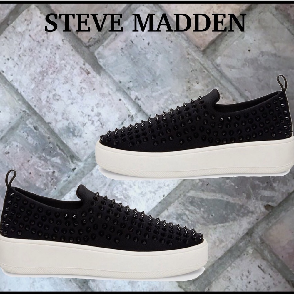 BACK IN STOCK* STEVE MADDEN BAXON STUDDED SNEAKERS - Picture 6 of 7